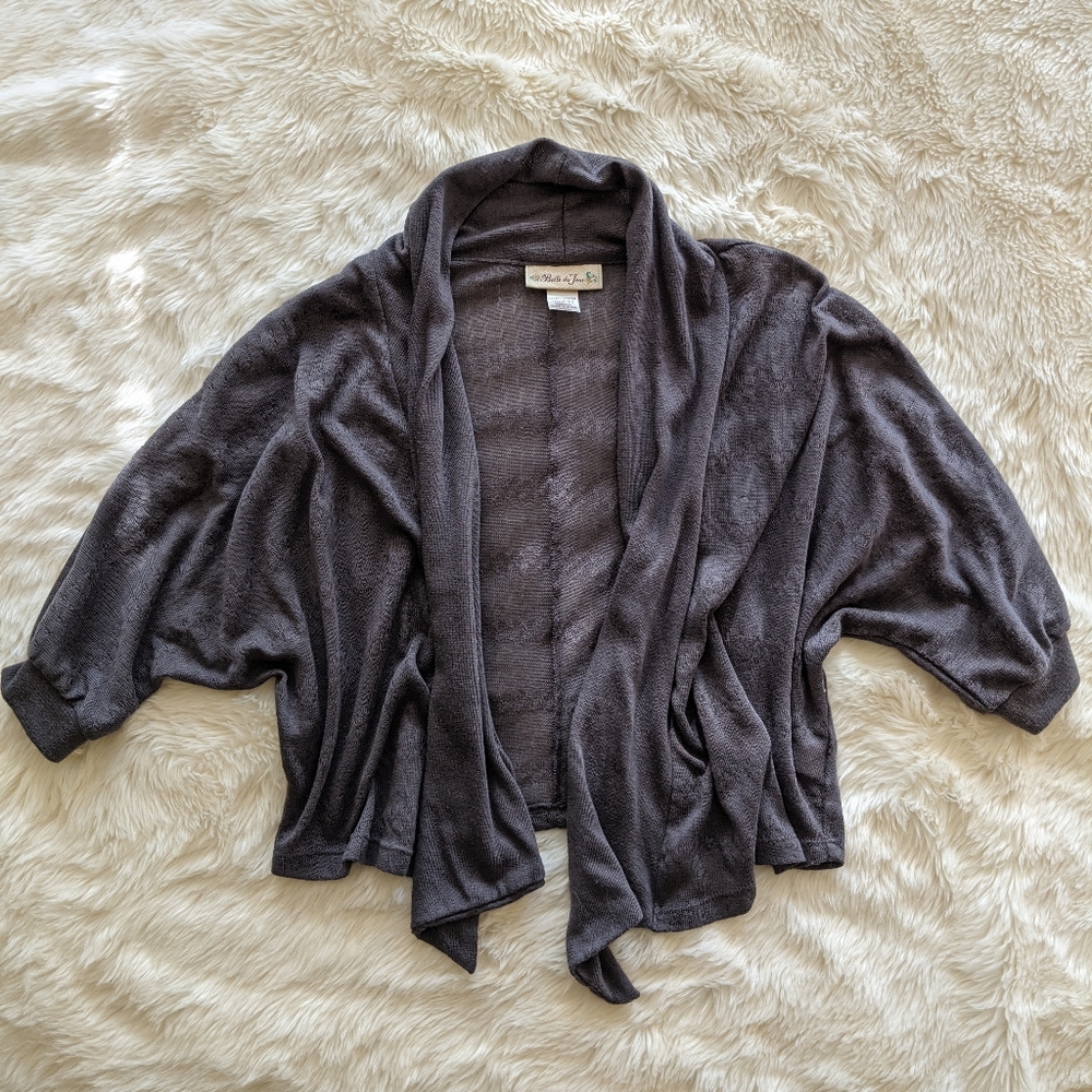 NWOT Gray half-cardi/shawl sweater